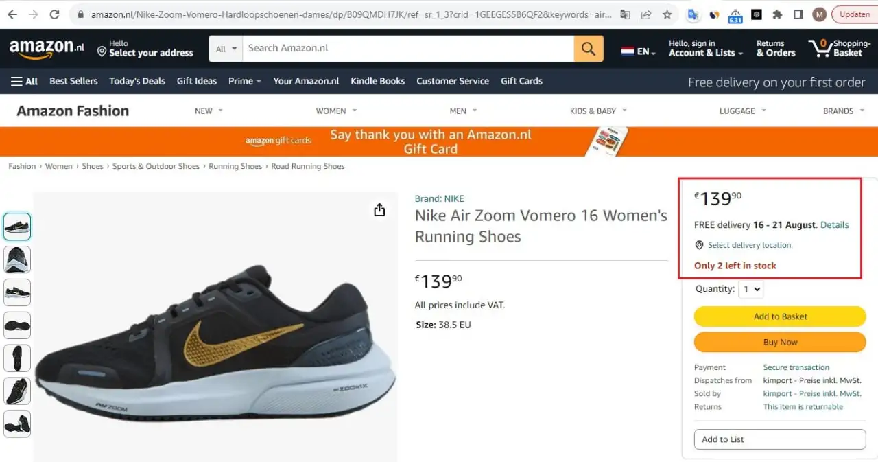 کفش نایکی Nike مدل Air Zoom Vomero 16